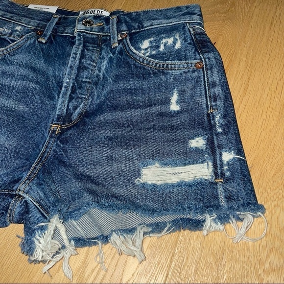 NWT AGOLDE JADEN HIGH RISE CUT  OFF DENIM SHORTS - 24 - Picture 9 of 14